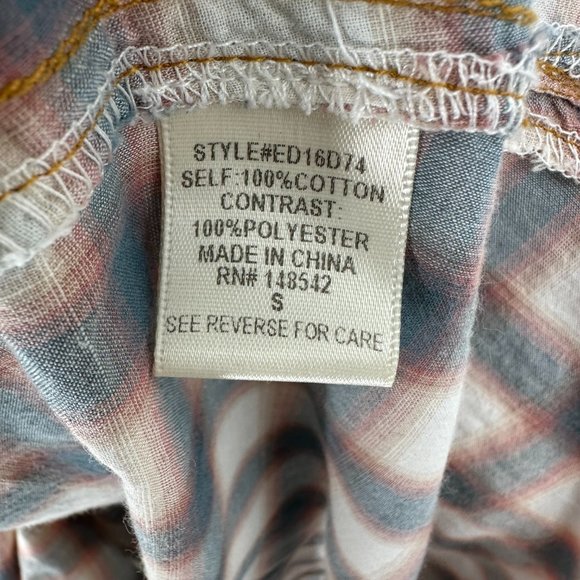 Anthropologie Plaid and Floral Maxi Dress - Black, White, Blue, Multicolor - Picture 12 of 12